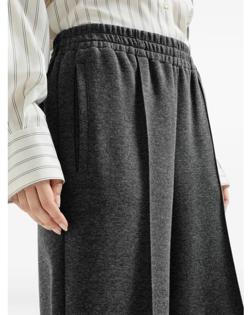Brunello Cucinelli Gray Techno Cotton And Cashmere Interlock Track Trousers