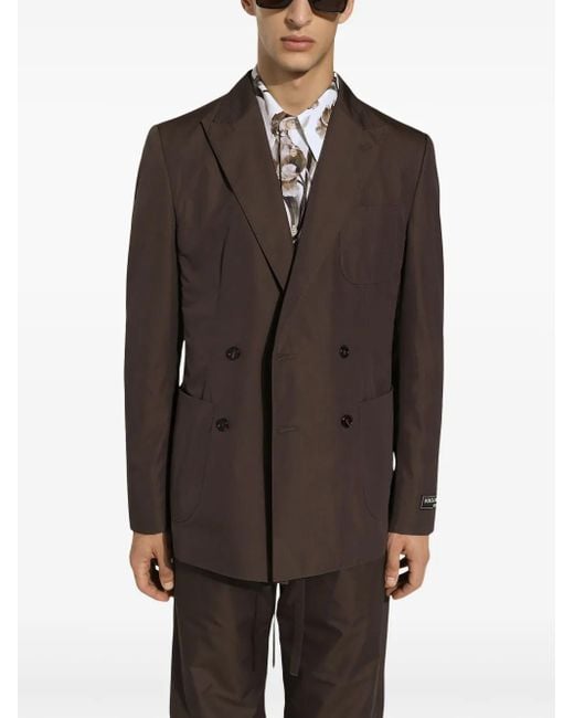 Dolce & Gabbana Brown Double-Breasted Cotton Jacket for men