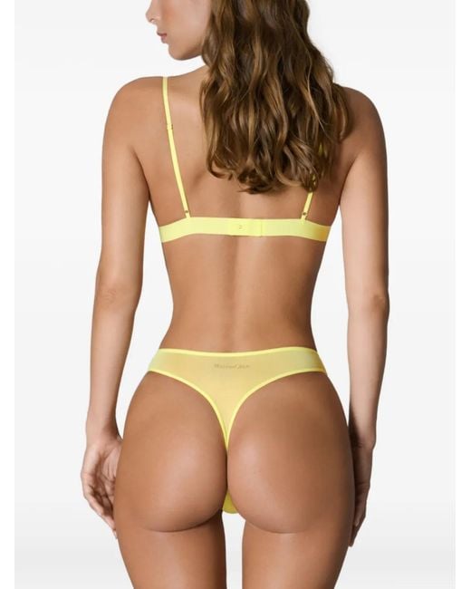 Maison Close Yellow Double Sens Sheer Thong