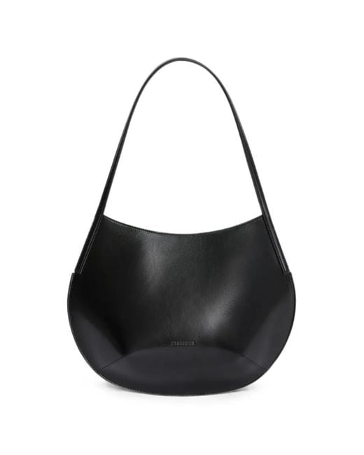 Jil Sander Black Kante Angular Leather Shoulder Bag