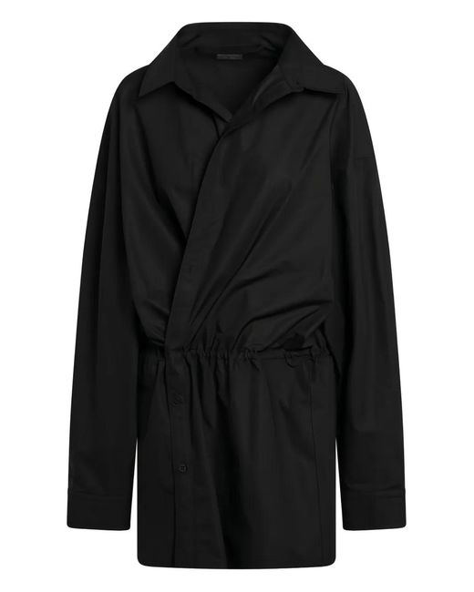 Balenciaga Black Shirt-Style Mini Dress