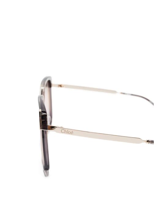 Chloé Pink Square-Frame Sunglasses