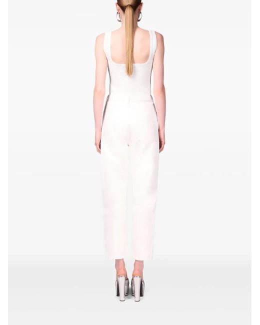 Area White Jeans Mit Kristallverzierung