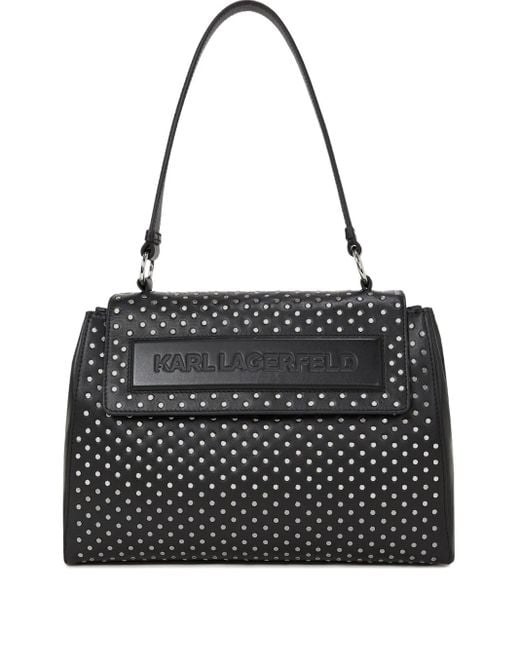 Borsa Tote Ikon K/Stud di Karl Lagerfeld in Black