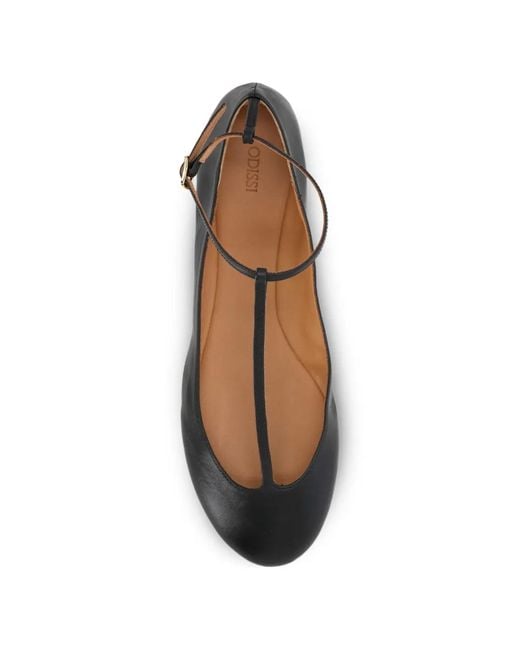 Odissi Black T-Strap Ballet Flats