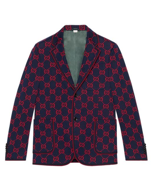 Gucci Blue GG Jersey Formal Jacket for men