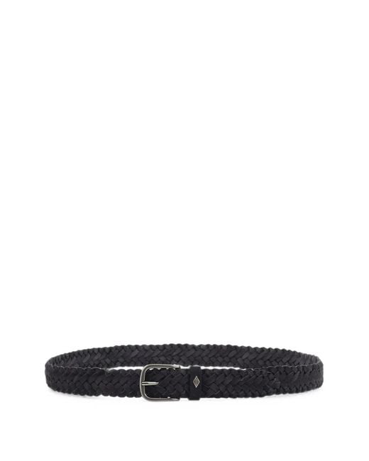 Lottusse White Breda Braided Suede Belt for men