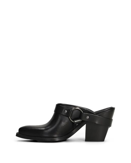 METISSE Black Buckle-Strap Mules