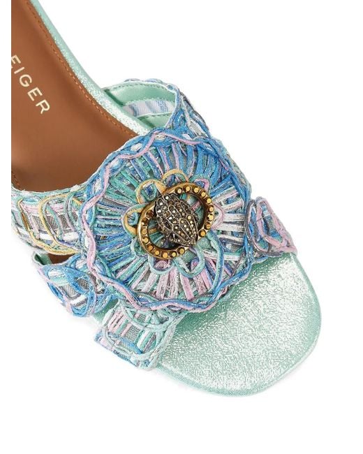 Kurt Geiger Blue Woven Eagle Head Sandals