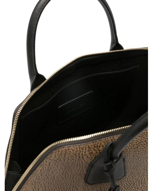 Borbonese Metallic Textured Top-Handle Tote Bag