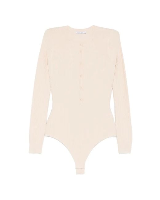 Patrizia Pepe White Button-Fastening Bodysuit