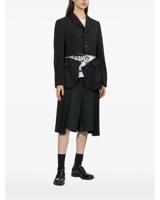 COMME DES GARÇON BLACK Black Zip-Detail Blazer