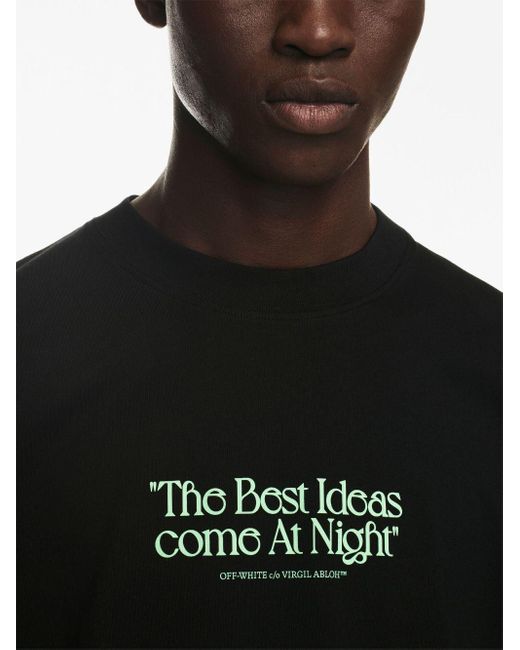 Off-White c/o Virgil Abloh Black Slogan-print Cotton T-shirt for men