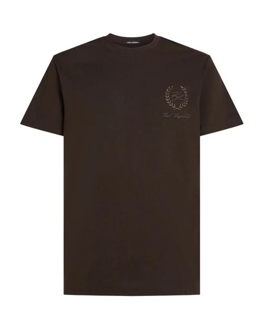 Karl Lagerfeld Black Crew-Neck T-Shirt for men