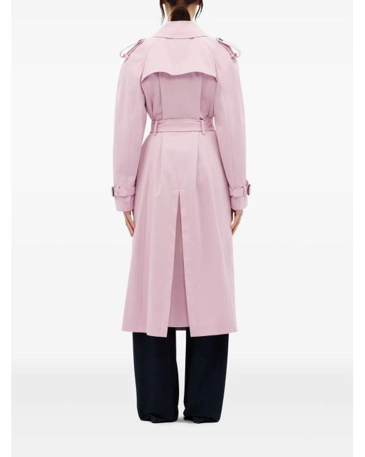 MSGM Pink Double-Breasted Trench Coat