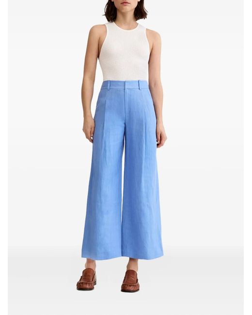 Smythe Blue Cropped Flared Trousers