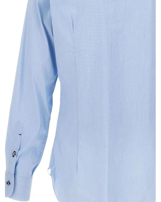 Barba Napoli Blue Cotton-Blend Shirt for men