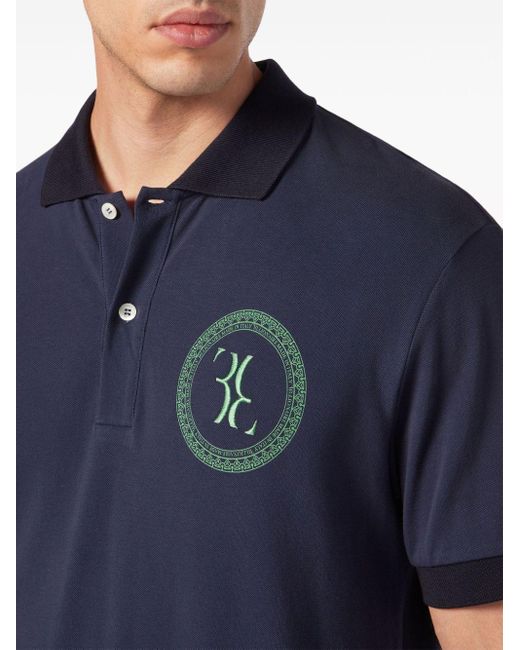 Billionaire Poloshirt Met Geborduurd Logo in het Blue voor heren