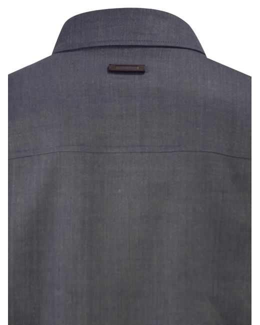 Peserico Gray Patch-Pocket Shirt Jacket for men