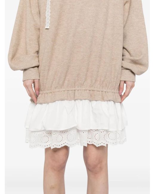 B+ AB Natural Long-Sleeved Knitted Dress