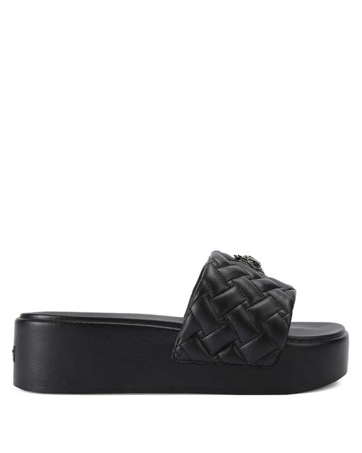 Kurt Geiger Black Meena Eagle Platform Slides