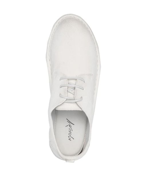 Marsèll White Sancrispa Suede Derby Shoes