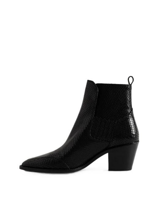 Zadig & Voltaire Black Tyler Neo Snakeskin-Effect Boots