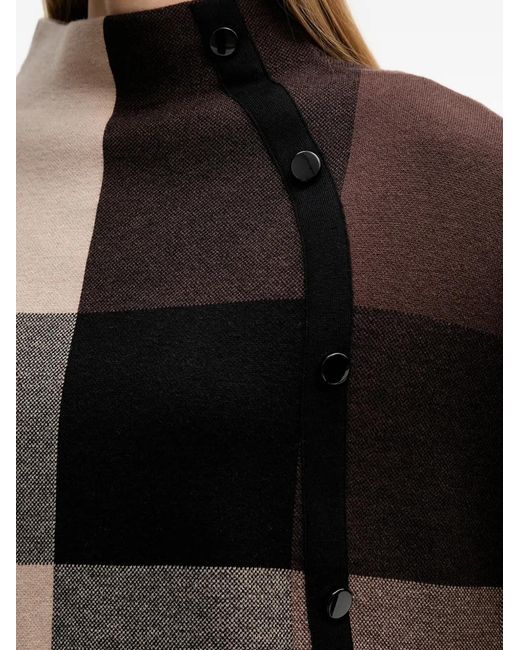 Joseph Ribkoff Black Check Button Sweater
