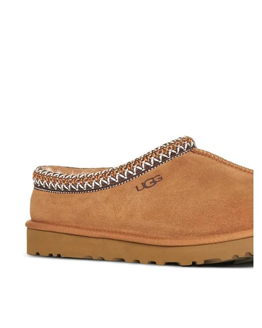 Ugg Brown Suede Stitched Slippers for men