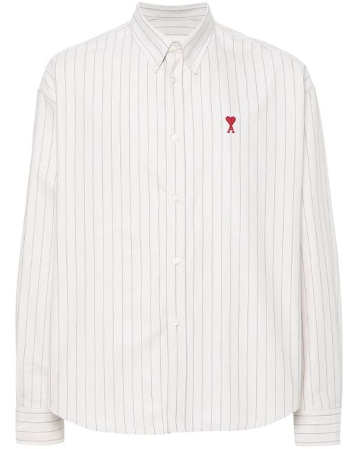 Camicia Ami de Coeur a righe di AMI in White da Uomo