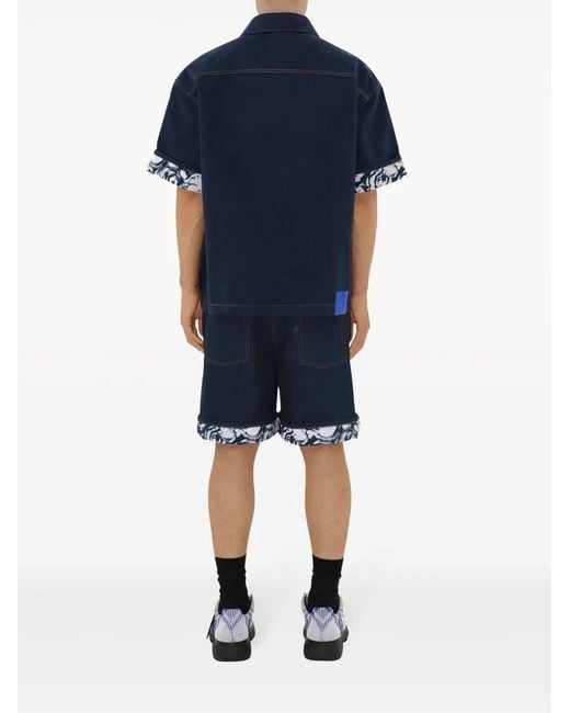 Burberry Blue Denim Shorts for men