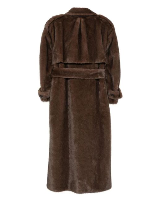GIUSEPPE DI MORABITO Brown Belted Double-Breasted Coat
