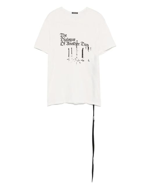 Ann Demeulemeester White Cotton T-Shirt for men