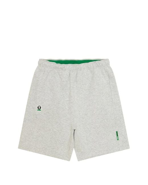 Aape By A Bathing Ape White Embroidered-Logo Shorts for men