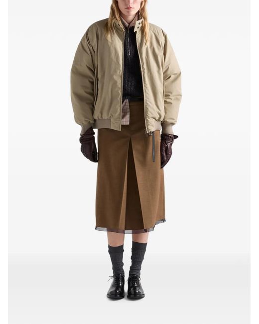 Prada Natural Technical Poplin Down Jacket