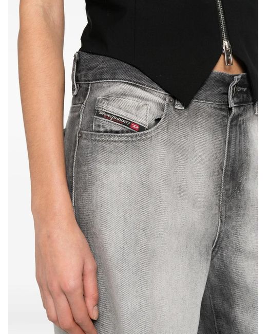DIESEL Gray 1978 D-Akemi-Fsi Wide-Leg Jeans