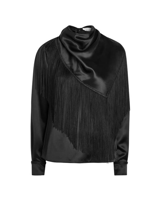 Gabriela Hearst Black Anderson Fringe-Detail Top