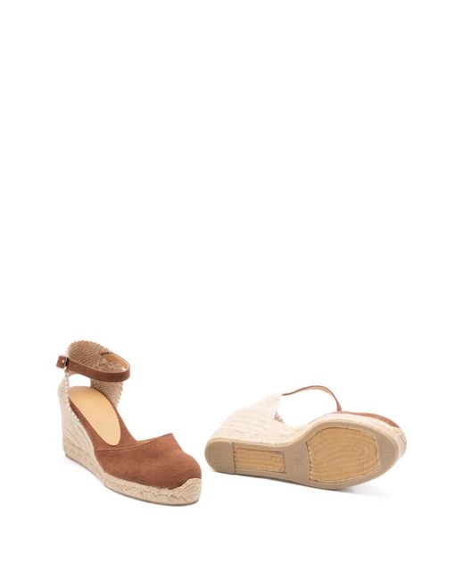 Castaner Brown Ankle Strap Wedge Espadrille