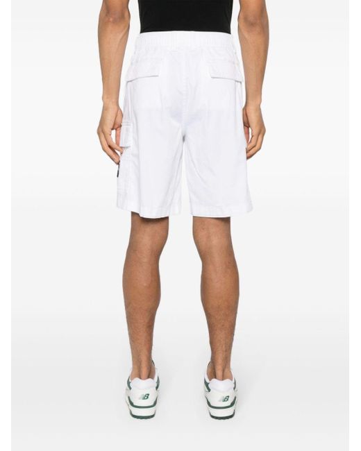 Short en serge à poches cargo Calvin Klein pour homme en coloris White