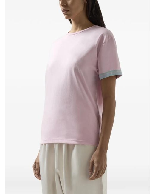 Gcds Pink Logo-Detail T-Shirt