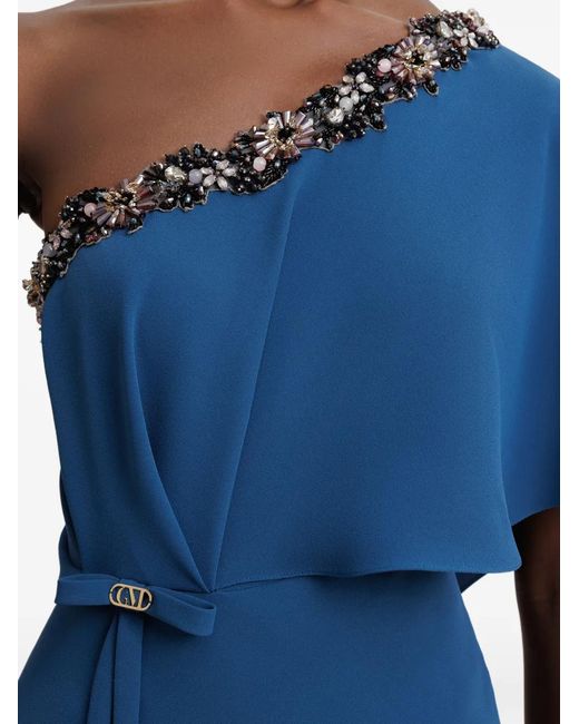 Gemy Maalouf Blue Embellished Maxi Dress