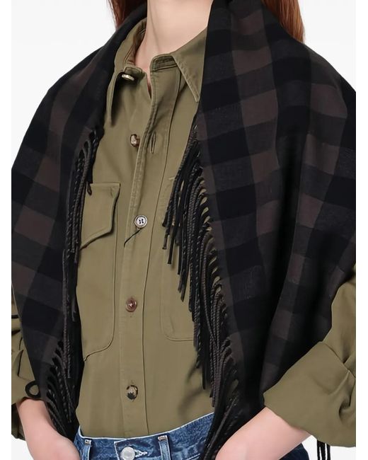 Destin Black Checked Scarf