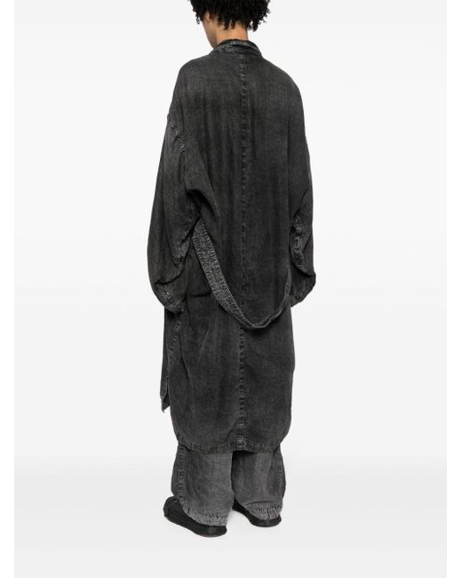 Maison Mihara Yasuhiro Black Single-breasted Linen Coat for men