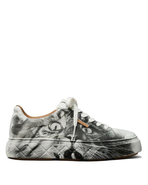 Tory Burch Gray Ladybug Portrait Sneakers