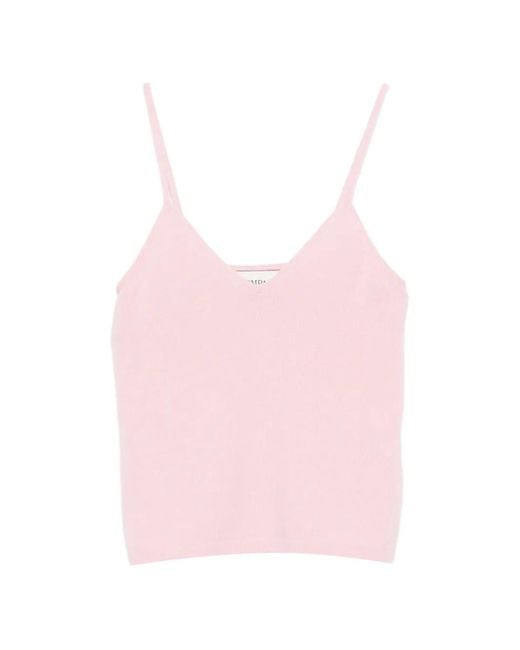 Bompard Pink V-Neck Strappy Tank Top