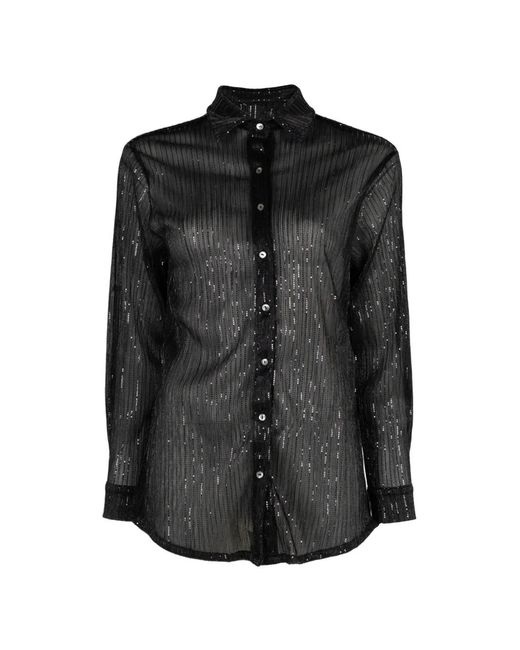 Palmacea Black Nuna Sequin-Embellished Shirt