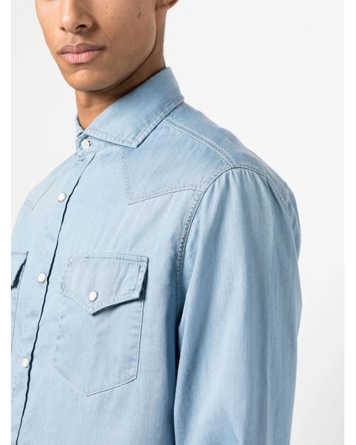 Brunello Cucinelli Blue Shirts for men