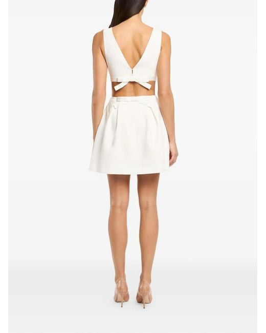 Cinq À Sept White Cutout Bow Mini Dress