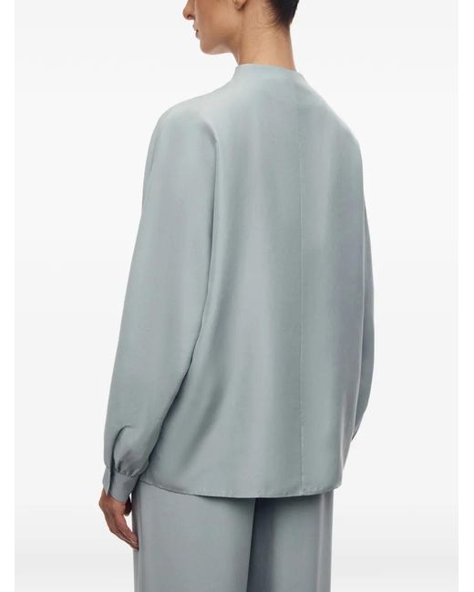 12 STOREEZ Blue Alice Silk Blouse