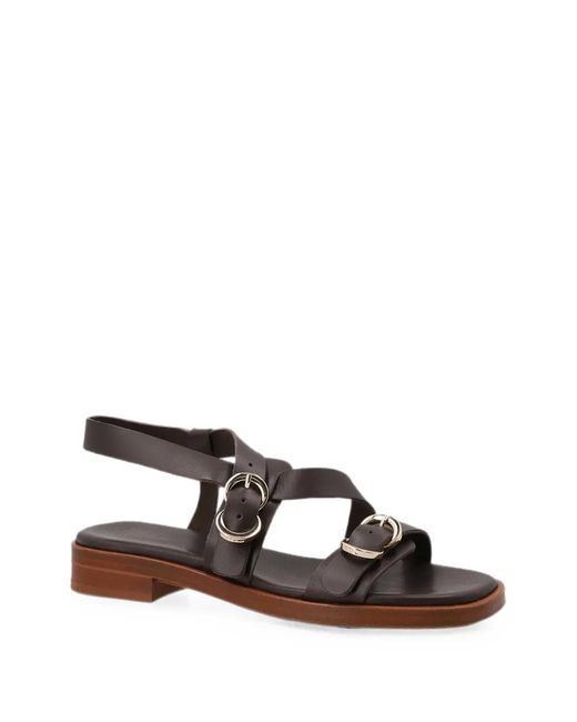 Frau White Multi-Strap Leather Sandals